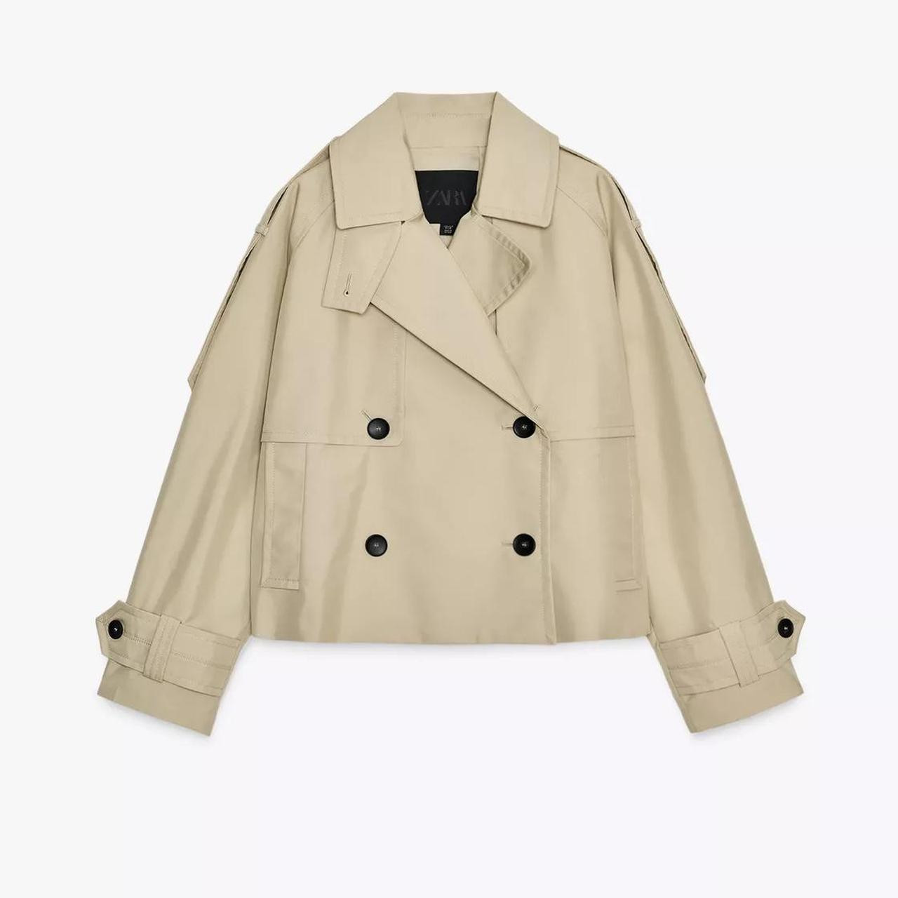 Zara Women's Trench - Tan/Cream - XS | Depop US