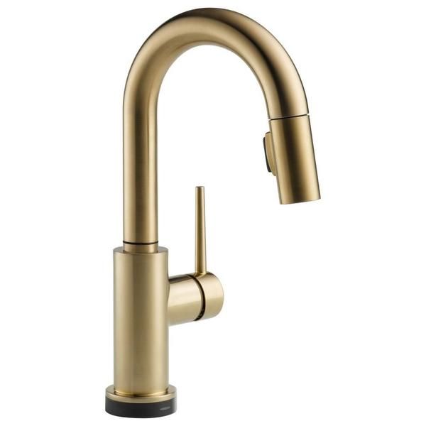 Delta Trinsic Single Handle Pull-Down Bar / Prep Faucet with Touch2O Technology 9959T-CZ-DST Champagne Bronze | Bed Bath & Beyond