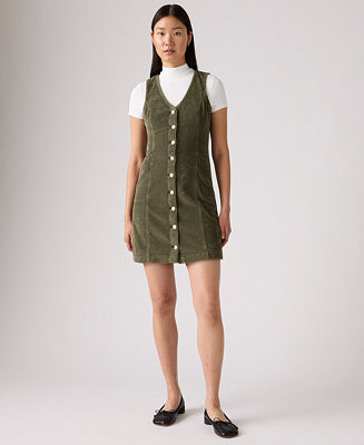 Women's Vianna Denim Button-Front Vest Dress | Macy's