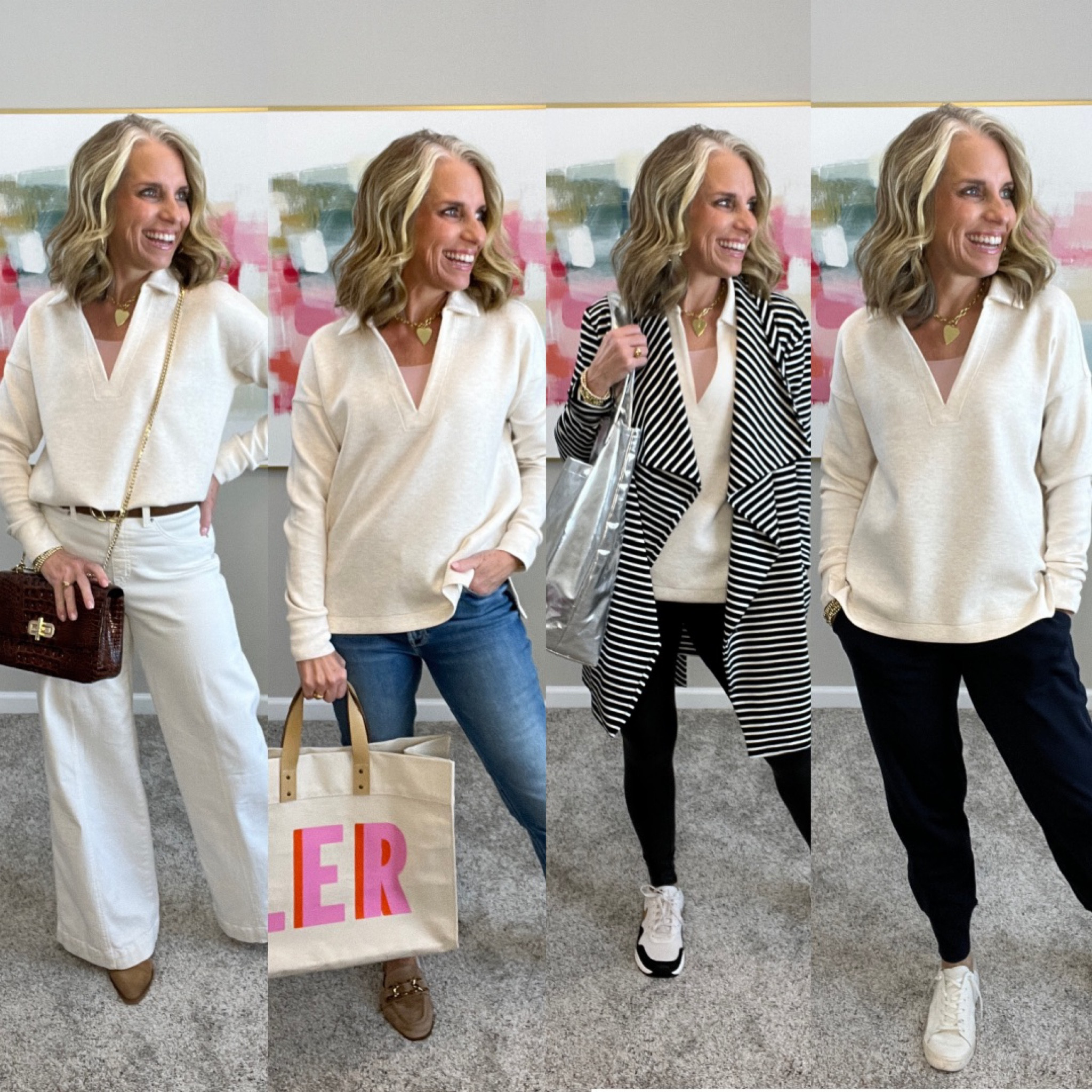 4 ways to style this Spanx AirEssentials polo. Wearing small 
Use code WELCOME20 today for 20% off one order (after that use LISAXSPANX for 15% off all orders) 

Mother jeans on major sale today 

#LTKStyleTip #LTKFindsUnder100 #LTKOver40