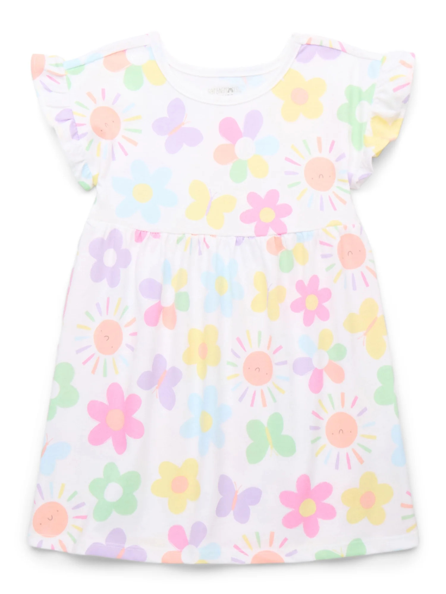 Garanimals Toddler Girl Print Dress with Short Ruffle Sleeves, Sizes 12M-5T | Walmart (US)