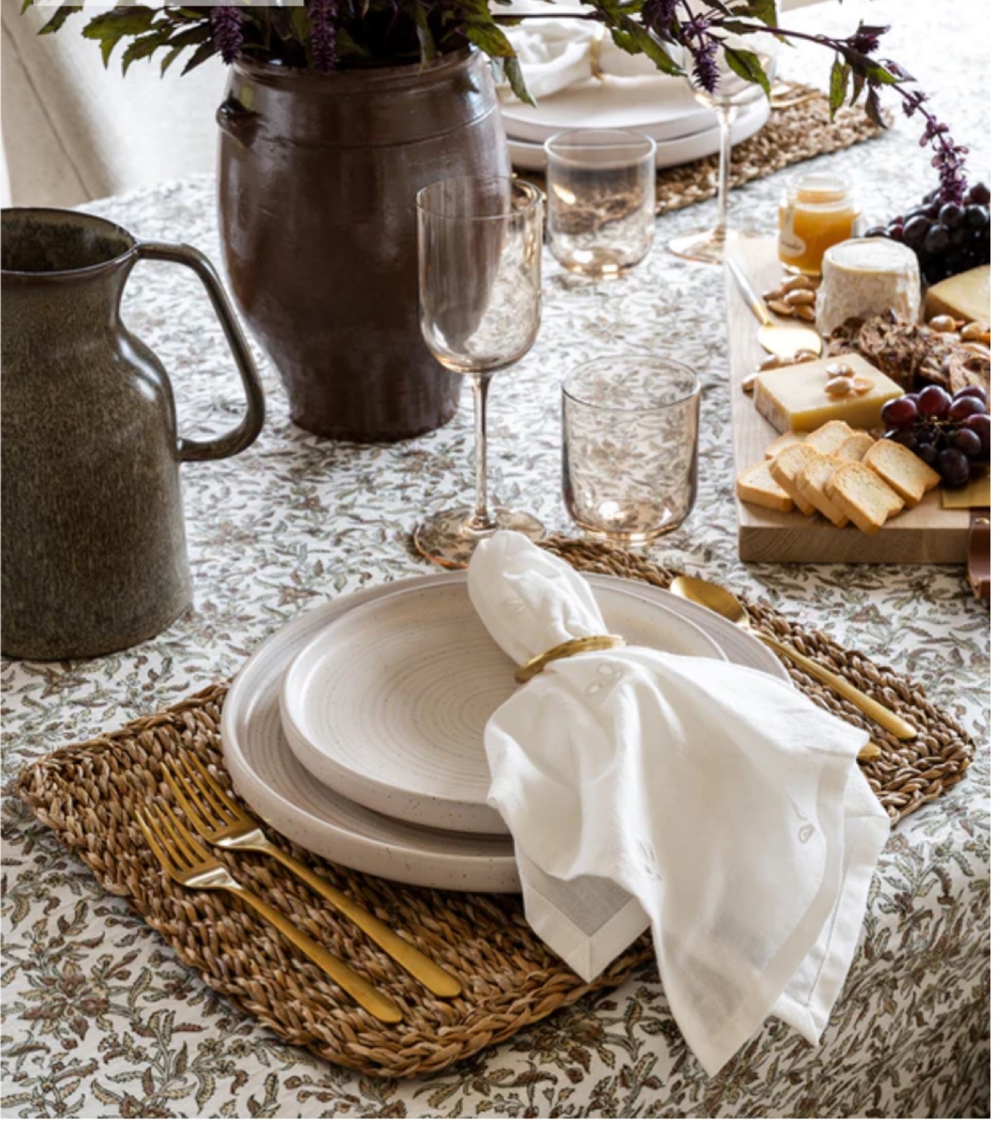 Look for less, Printed table cloth, thanksgiving table, holiday table, fall table, place setting, fall table scape, McGee and co

#LTKunder50 #LTKhome #LTKSeasonal