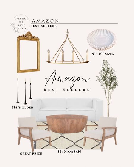 Amazon best sellers. Brass mirror. Round chandelier. Brass chandelier. Gilt mirror. Tall olive tree. Candle holders. Round table. Checkered rug. Diamond rug. Accent chairs. Marble
Bowl. Fluted bowl 

#LTKhome #LTKsalealert