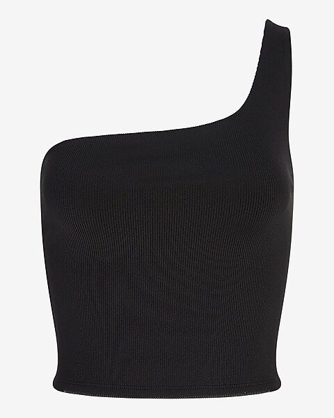 Body Contour Ribbed One Shoulder Cropped Tank | Express