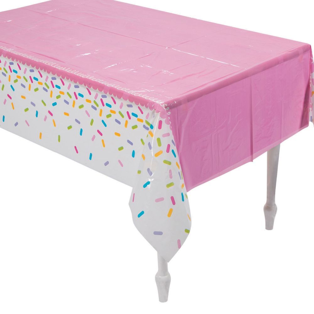 Cupcake Sprinkles Plastic Tablecloth Pink | Oriental Trading Company