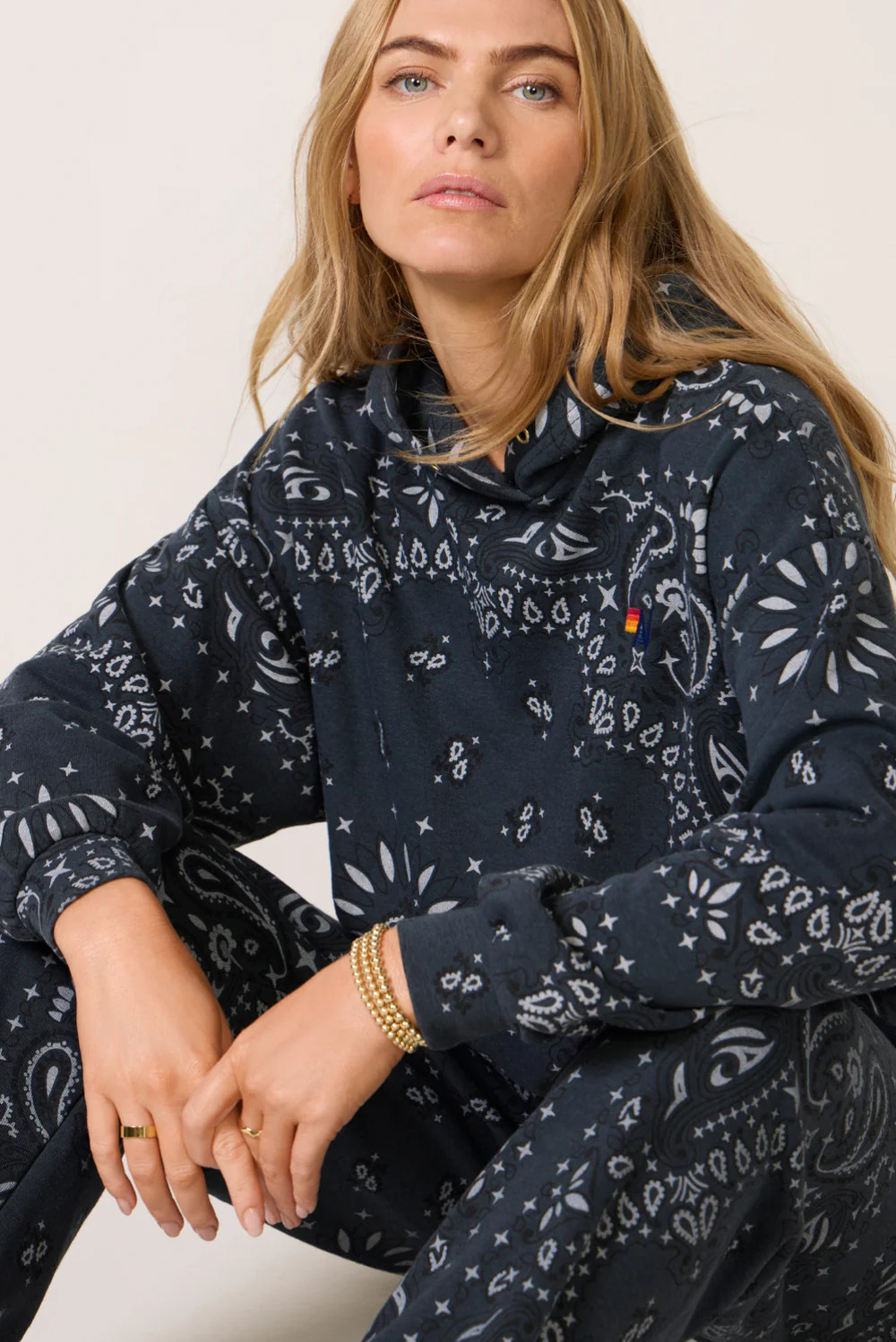 Bandana Pullover Relaxed Hoodie | Evereve