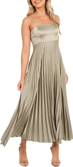 Keegan Pleated Satin Dress | Nordstrom
