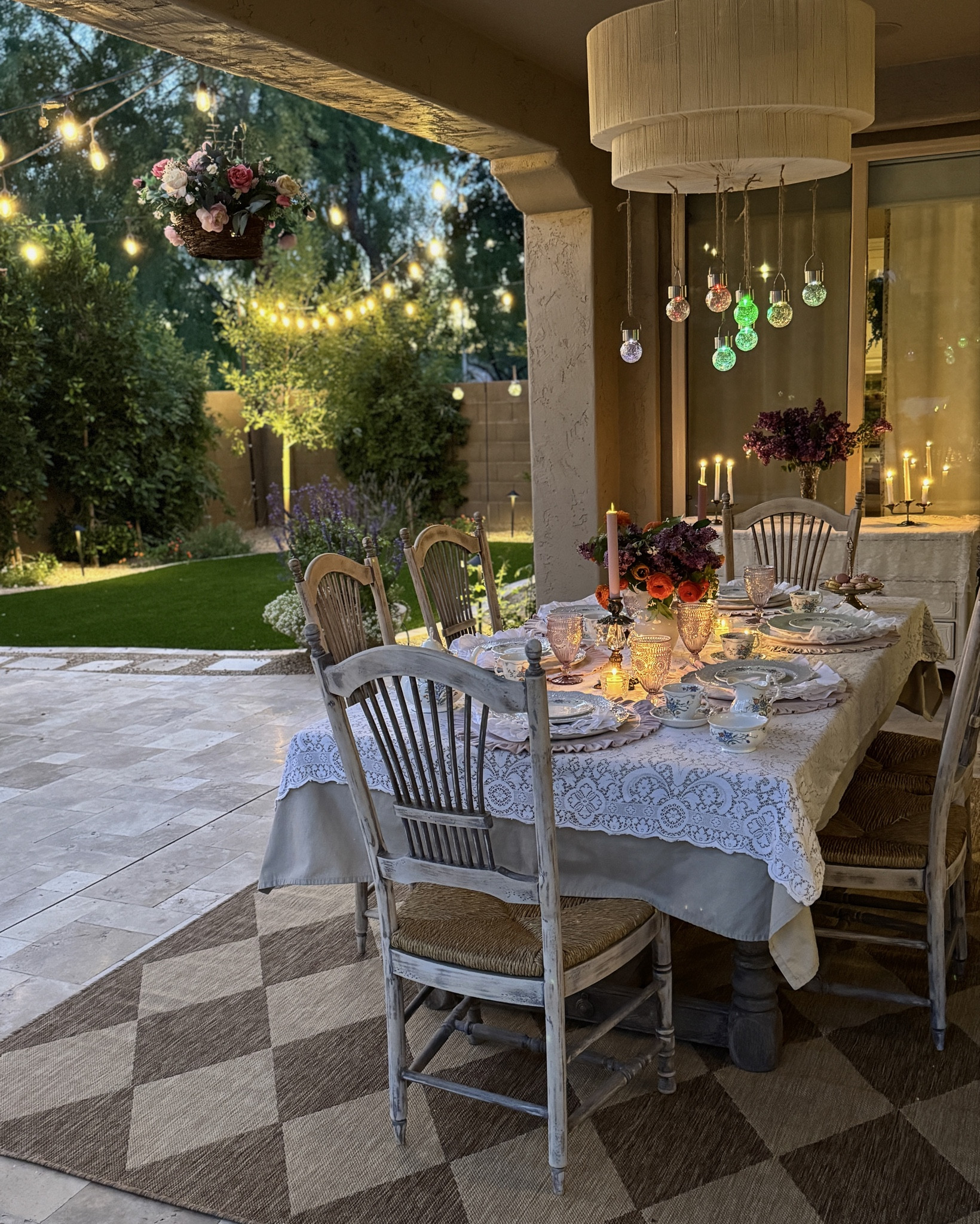 Spring alfresco table, cottage vintage tablescape, outdoor dining, cottage charm tablescape, Mother’s Day, 40th birthday, 50th birthday, alfresco dining 

NOTE: Dishes & placemats are from Arte Italica & Crown Linen. Table, Chairs, buffet and candlesticks are from Facebook Marketplace. Lace tablecloths and Tea set are family heirlooms: Royal Albert “Hamlyn” tea set 

#LTKHome #LTKParties