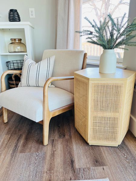 Cozy chair and accent table.  Target Threshold rattan 

#LTKsalealert #LTKMostLoved #LTKhome