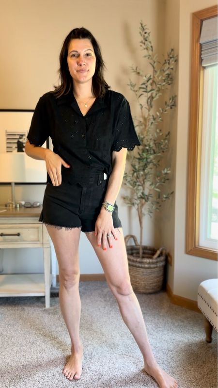 Mom shorts + eyelet button up 

Abercrombie haul, AF finds, tall girl approved, summer outfits, going out top, black denim shorts, affordable style, summer style

#LTKMidsize #LTKStyleTip #LTKSeasonal