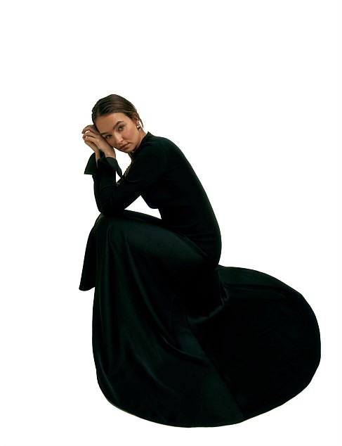 Florere Hybrid Knit-satin Midi Dress | David Jones | David Jones (Australia & New Zealand)