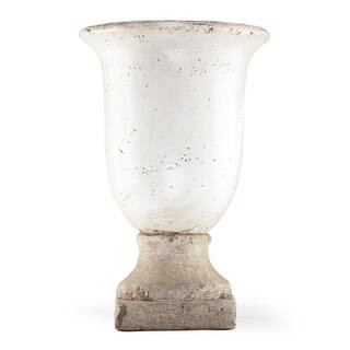 Stoneware Distressed White Large Decorative Vase | The Home Depot