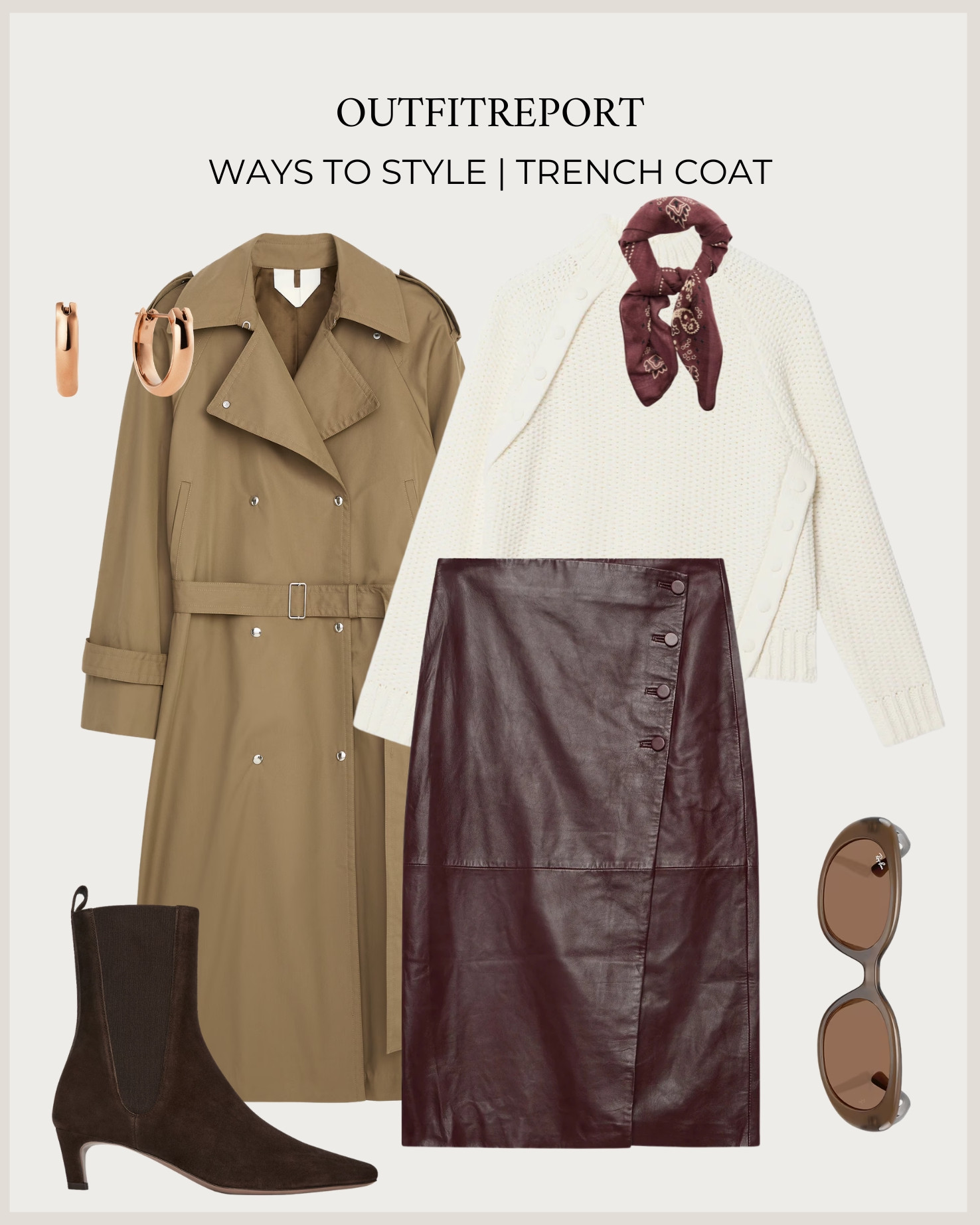 Styling a trench coat leather midi skirt white jumper sweater booties

#LTKautumn #LTKstyletip #LTKbag