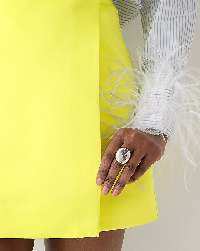 Limited-edition faux-wrap mini skirt in duchesse satin | J. Crew US