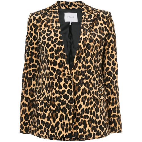 Frame Denim leopard print blazer - Black | Farfetch EU