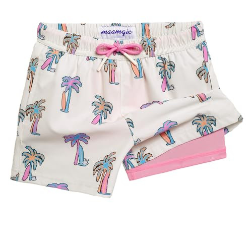 maamgic Boys Swim Trunks with Compression Liner Toddler Stretch Swim Shorts | Amazon (US)