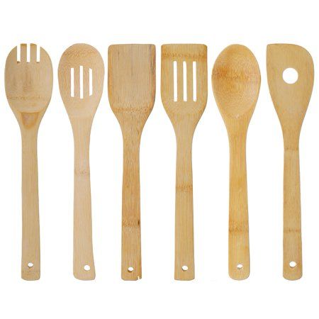 6 Pcs Set New Creative Bamboo Wood Kitchen Tools Spoons Spatula Wooden Cooking Utensils | Walmart (US)