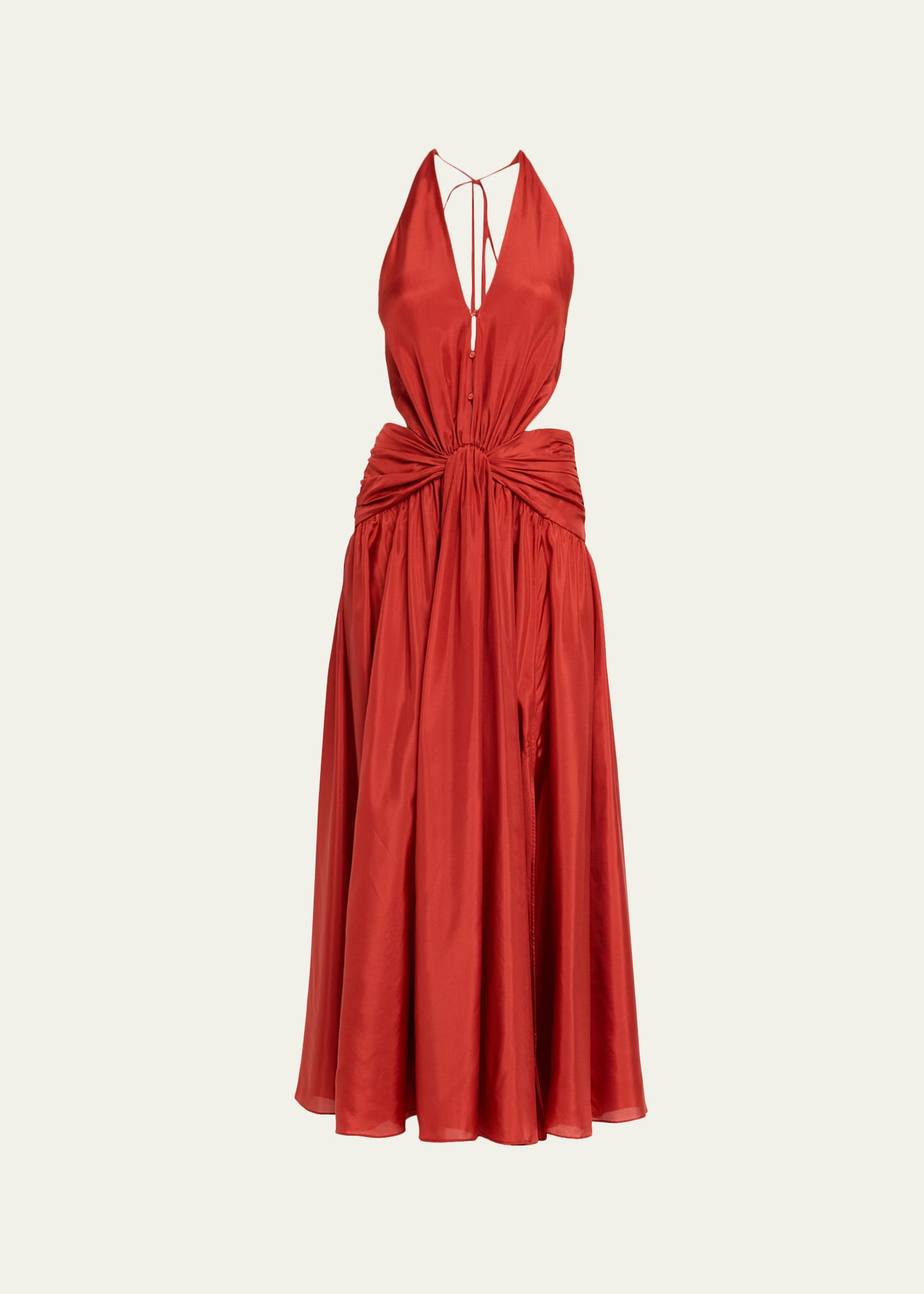 Zimmermann Indra Plunge Halter Maxi Dress | Bergdorf Goodman
