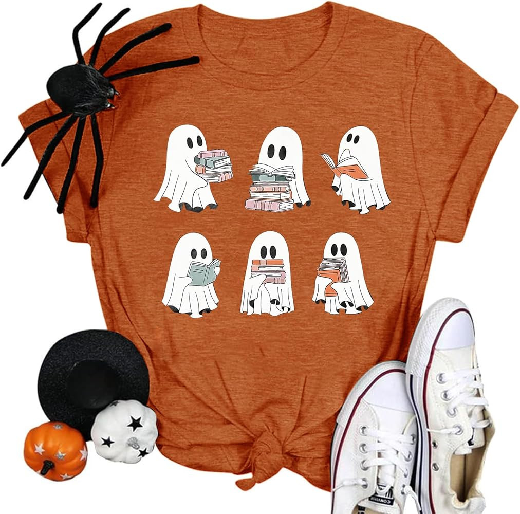 Fall Shirts for Women Halloween Pumpkin Graphic Tees Thanksgiving Family Turkey Tops Cute Autumn ... | Amazon (US)