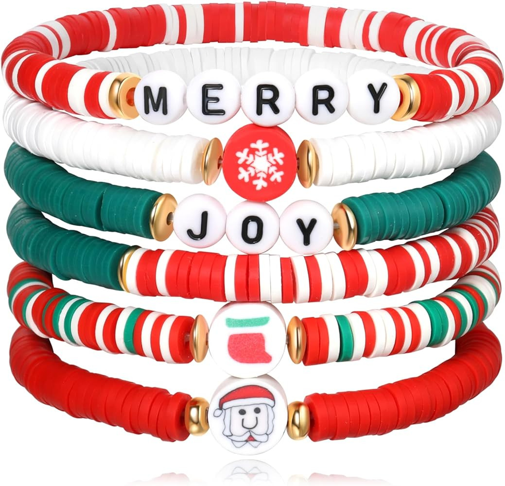Sylph Christmas Bracelets Set for Women Stackable Santa Claus/Tree/Bell/Snowflake/Stockings/Reind... | Amazon (US)