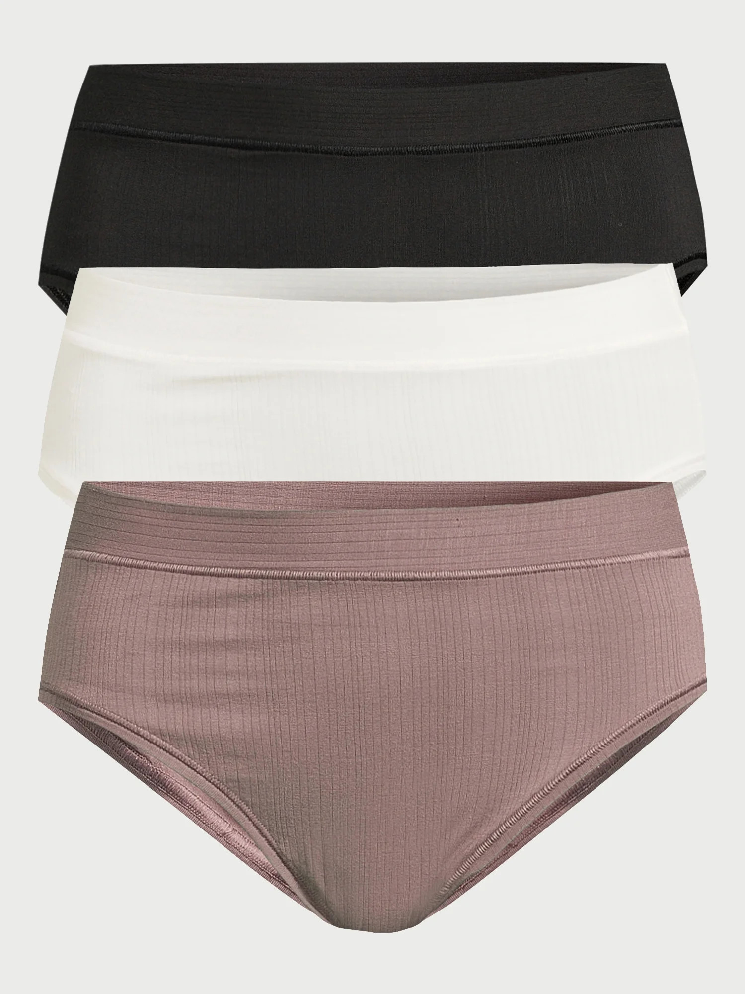 Joyspun Women’s Ribbed Modal Hi Cut Brief Panties, 3-Pack, Sizes XS to 3XL | Walmart (US)