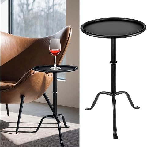 Creative Co-Op Metal Cocktail, Antique Brass Martini Table | Amazon (US)