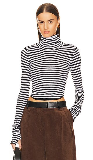 Alva Turtleneck in Black & White | Revolve Clothing (Global)