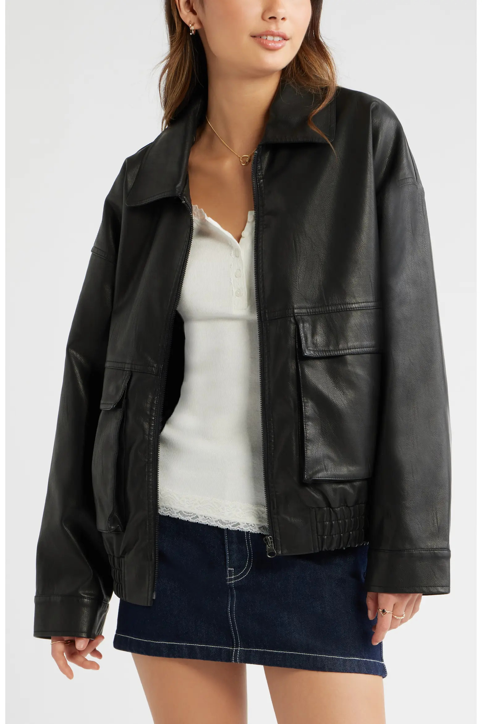Relaxed Faux Leather Jacket (Women) | Nordstrom | Nordstrom