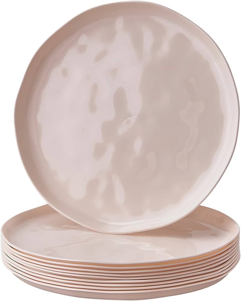 Cream Plastic Dessert Plates for Party, (10 PC) Heavy Duty Disposable Dinner Set 7.5”, Fine Chi... | Amazon (US)