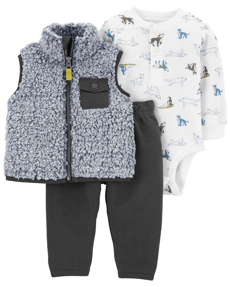 3-Piece Sherpa Little Vest Set | Carter's