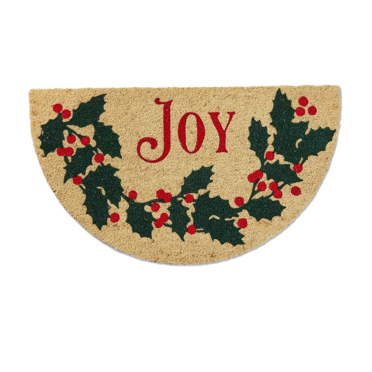 tag Joy Shaped PVC Coir Door Mat Natural Coir Doormat for Christmas Green Multi 30x17 inches Easy... | Target