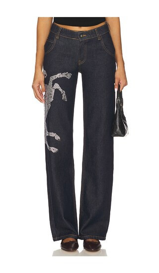 Understated Leather Party Horse Jean in Blue. - size 30 | Revolve Clothing (Global)