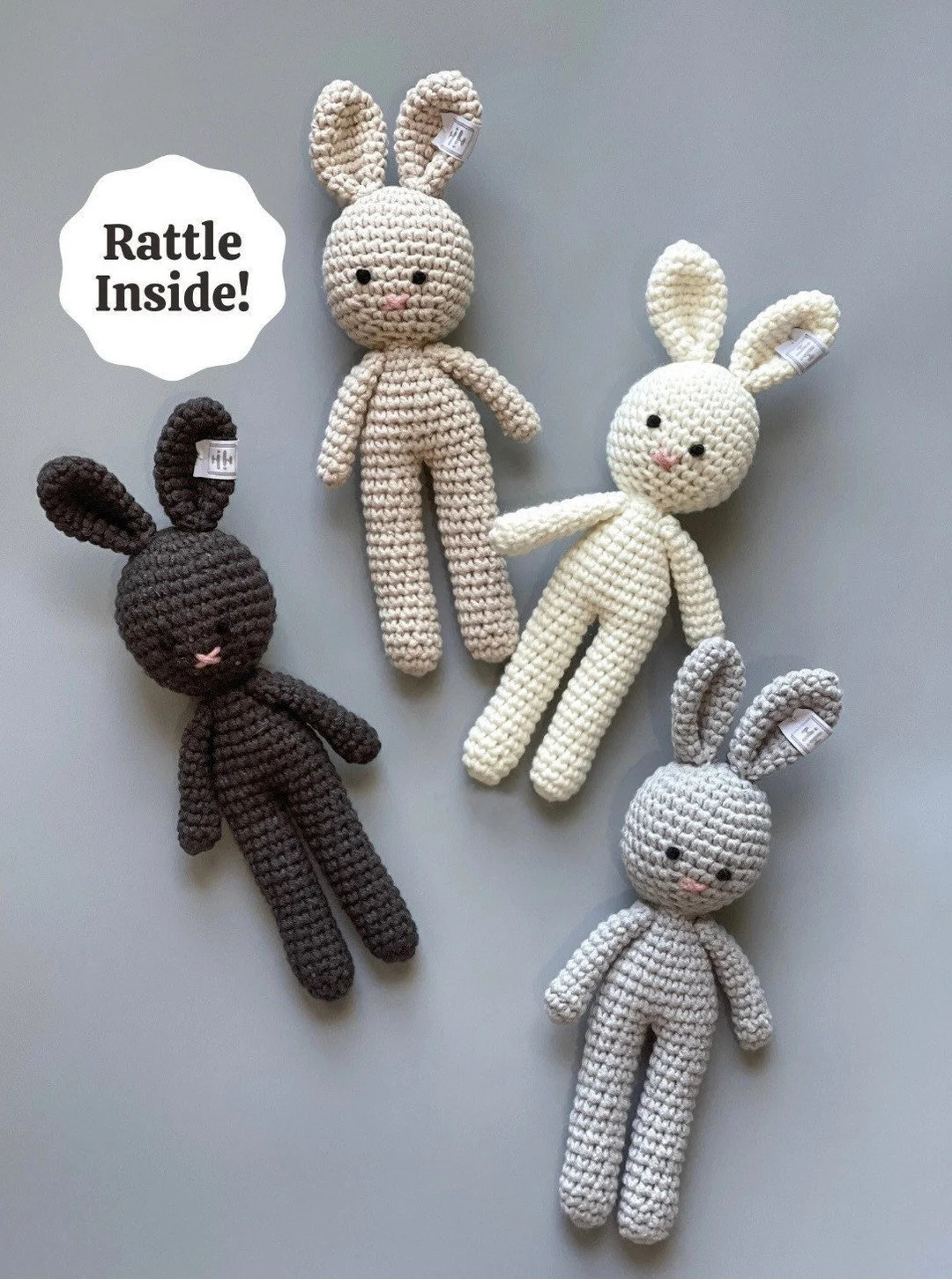 RATTLE Bunny Lovey Baby Toy Infant Rattle Toy Newborn Baby - Etsy | Etsy (US)