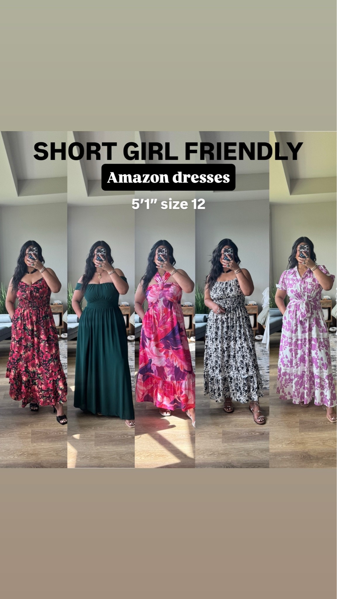 Wearing my true size large in all of these Amazon dresses. They all come in multiple colors! ￼

#LTKPetite #LTKMidsize #LTKOver40