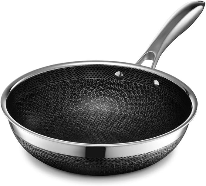 HexClad Hybrid Nonstick Wok, 10-Inch, Stay-Cool Handle, Dishwasher Safe, Induction Ready, Compati... | Amazon (US)