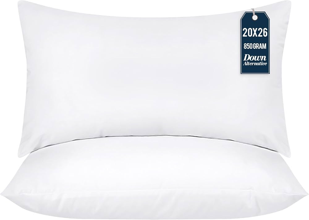 Utopia Bedding Throw Pillows (Pack of 2, White), 20 x 26 Inches Indoor Decorative Pillow Insert f... | Amazon (US)