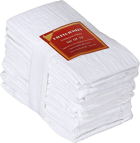Flour-Sack-Towels ( 12 Pack - 28 x 28 Inch ) Pure Cotton Dish-Cloth Kitchen-Towels - by Utopia Kitch | Amazon (US)