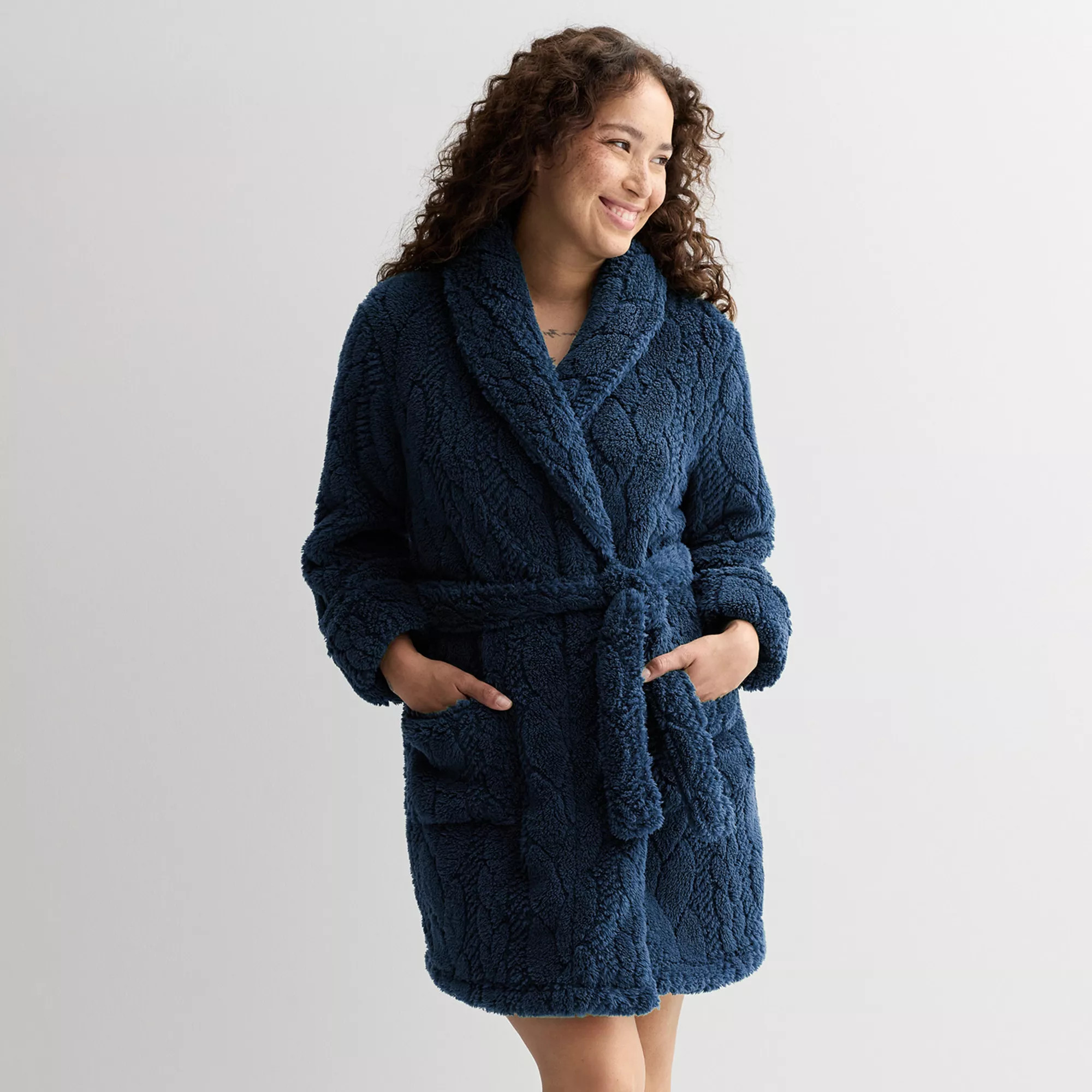Women's Sonoma Goods For Life® Short Plush Wrap Robe | Kohl's