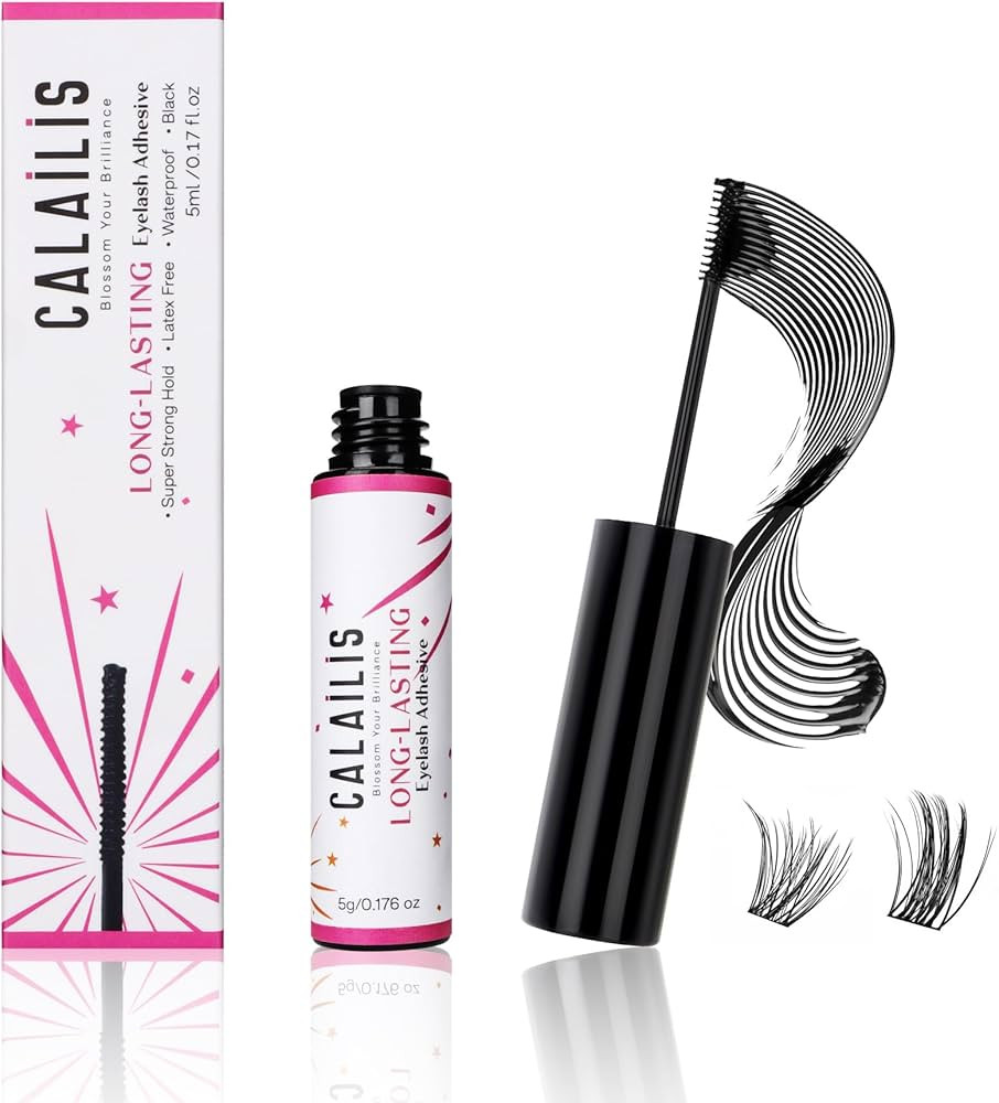 CALAILIS Lash Glue, Cluster Lash Glue for DIY Lash Extensions Super Strong Hold 48 Hours Long Las... | Amazon (US)