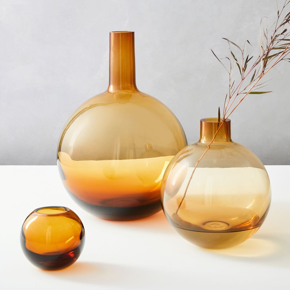 Foundations Amber Glass Vases | West Elm (US)