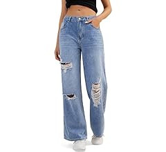 HDLTE Women Wide Leg Jeans High Waist Baggy Jeans for Women Loose Boyfriends Jeans Denim Pants Y2... | Amazon (US)