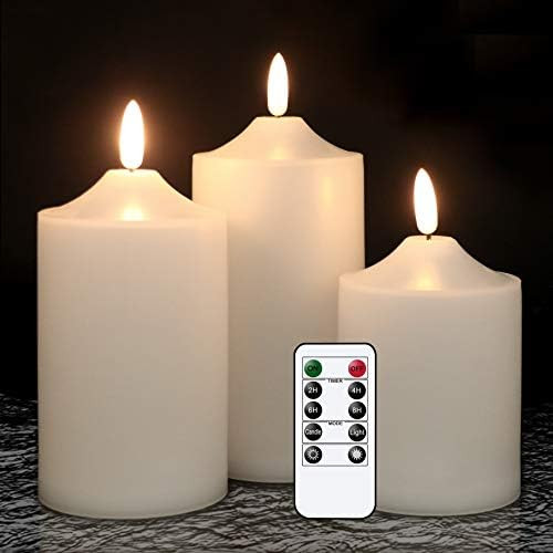 GenSwin Flickering Flameless Candles, Waterproof LED Candles with Remote and Timer,Battery Operat... | Amazon (US)