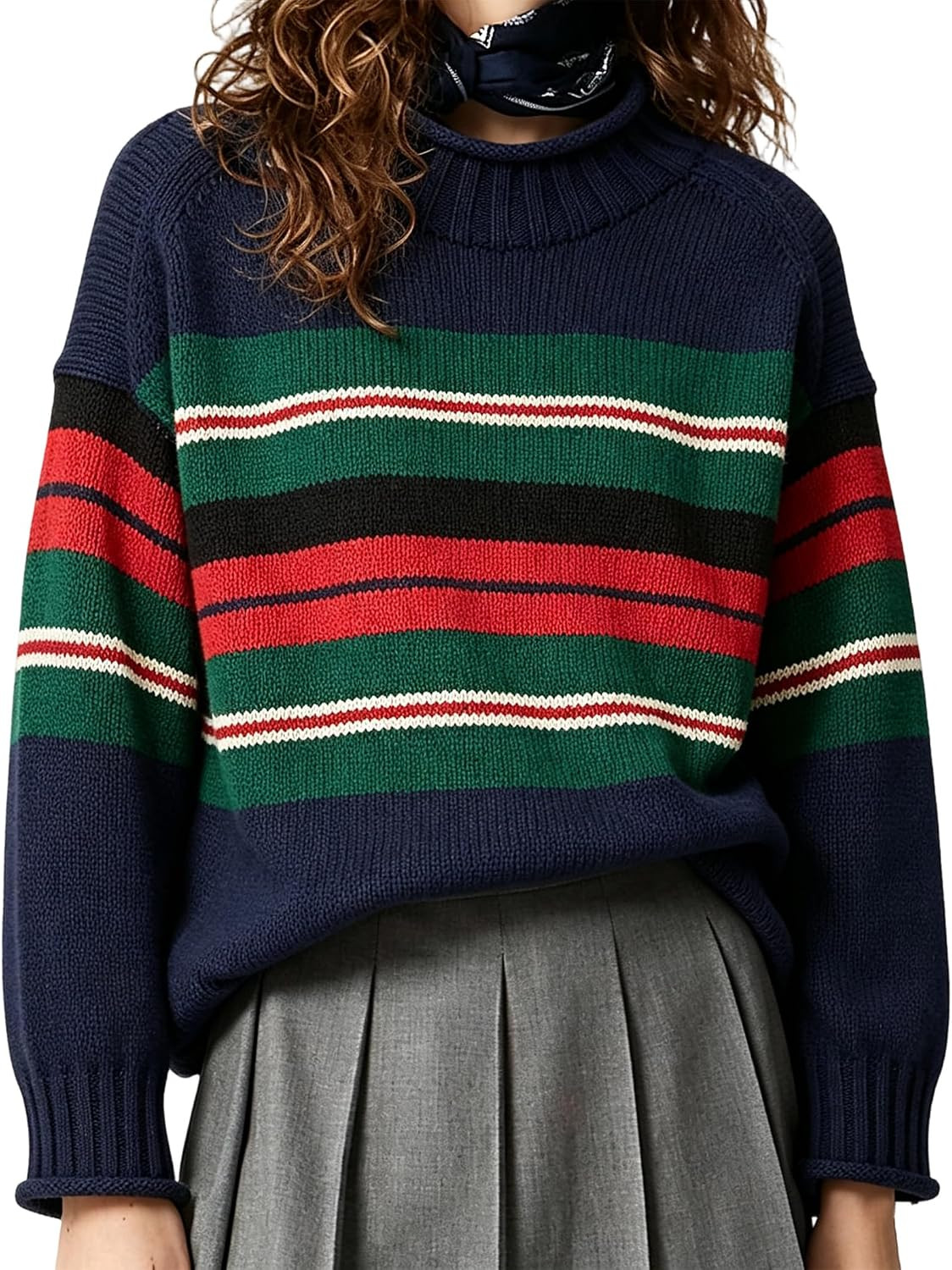 Women's Oversized Roll Neck Sweater Long Sleeve Pullover Fall Casual Tops | Amazon (US)