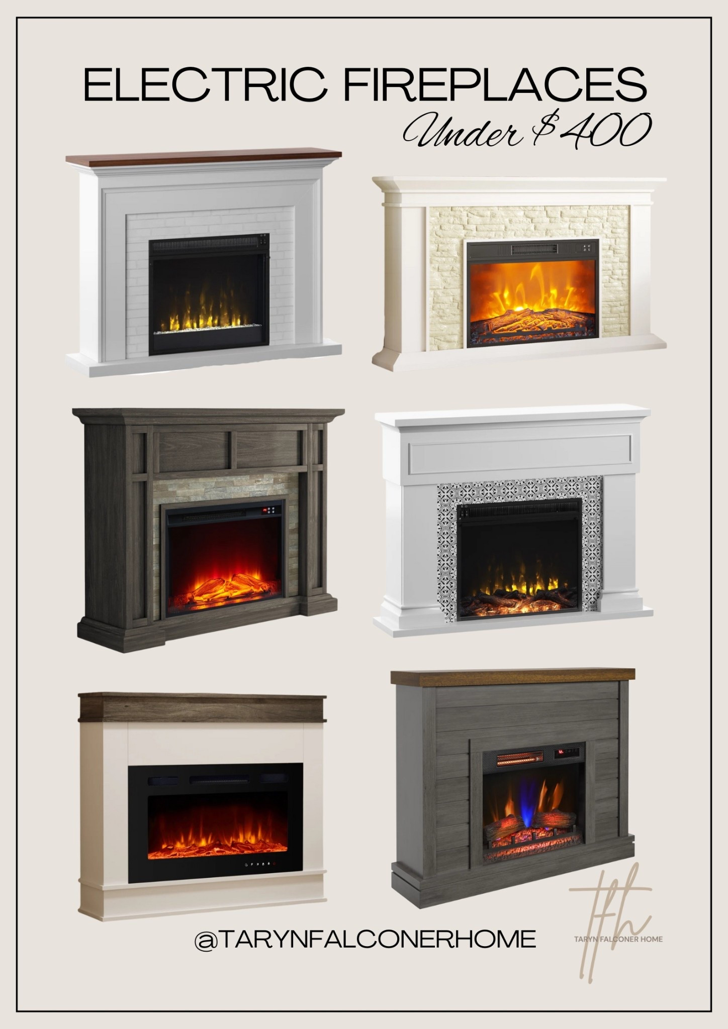 Electric fireplaces under $400🙌🏼
Perfect for cozy season and holiday decorating!

#fireplace #cozyhome #affordable #homefind #budgetfriendly #cozyseason

#LTKHome