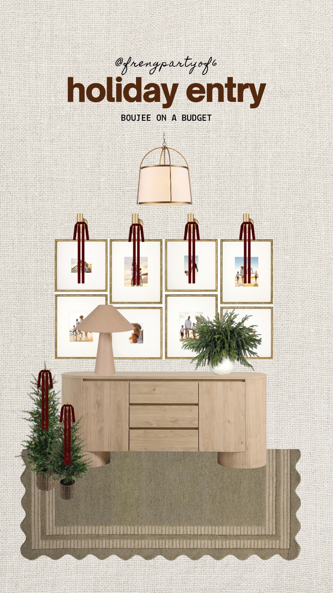Holiday sideboard inspo! Looks boujee but it’s all from Amazon.