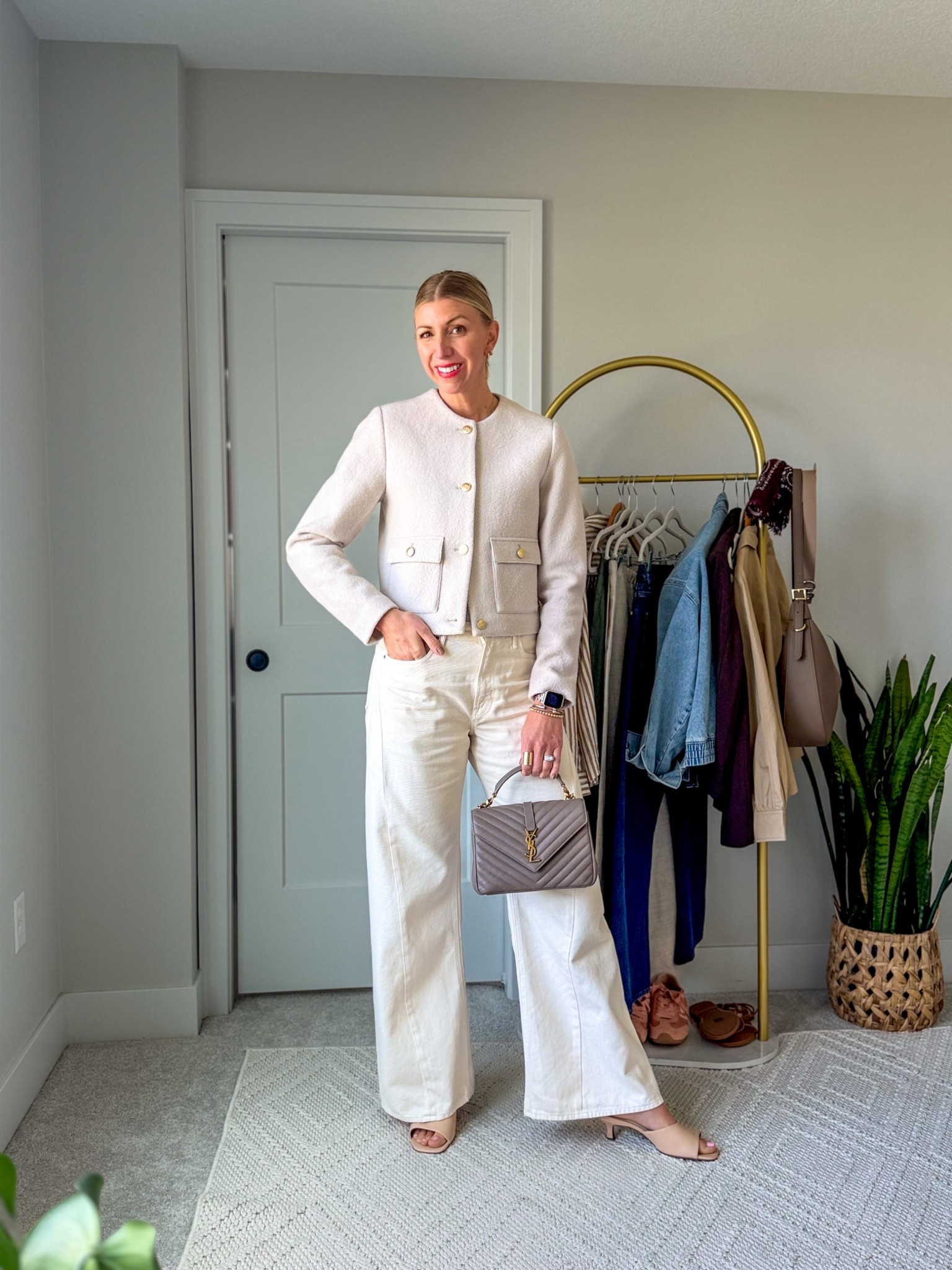 Styling white jeans for spring!
I sized up one size in these jeans for a relaxed fit!

#LTKootd #LTKSeasonal #LTKOver40