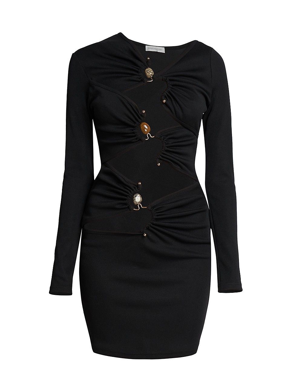 Women's Crystal Stone Cut-Out Minidress - Black - Size 6 - Black - Size 6 | Saks Fifth Avenue