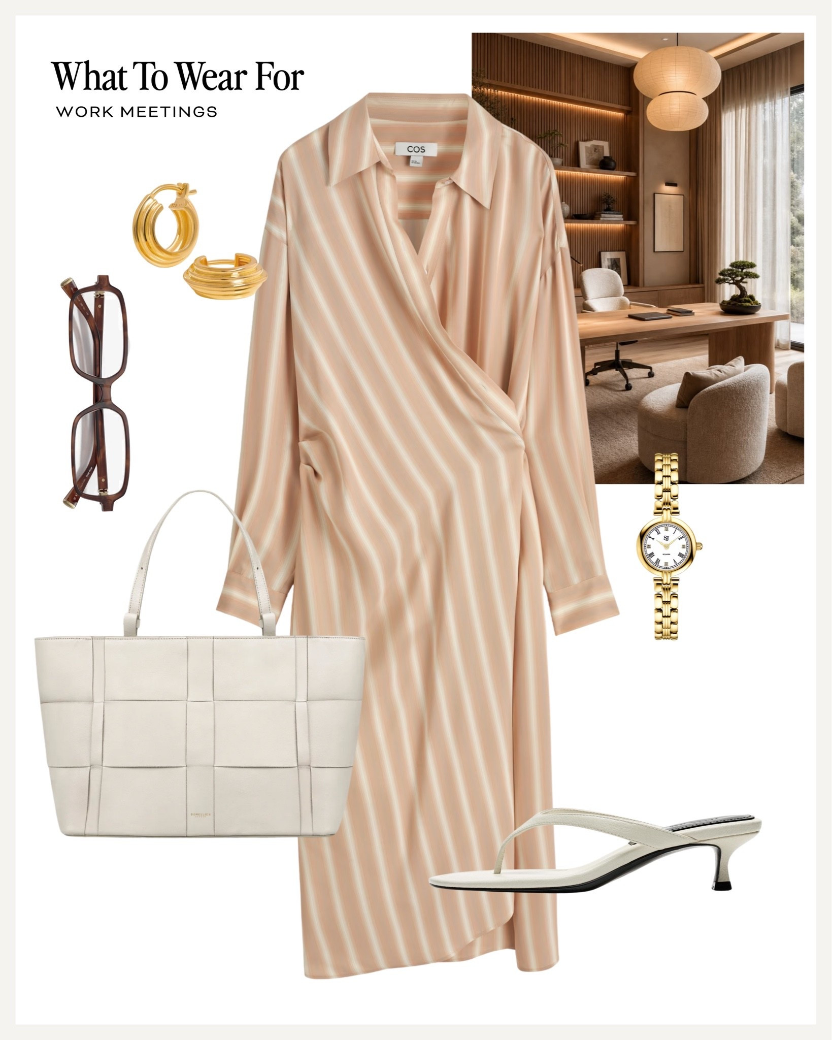 Work meetings 💻 

Summer office style, heatwave, striped shirt dress, demellier tote bag

#LTKsummer #LTKworkwear