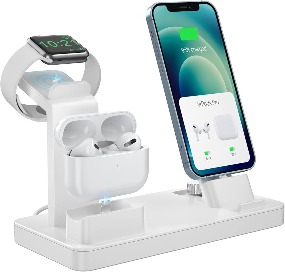 Charging Station for Apple Devices - 3 in 1 Charging Station for iPhone Series/Apple Watch Series... | Amazon (US)