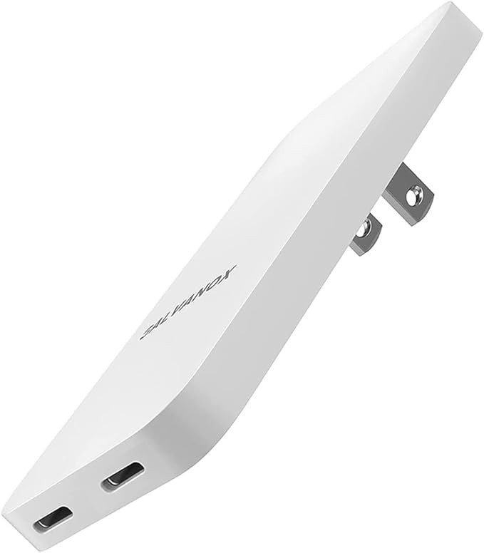 Galvanox Dual USB-C Flat Wall Charger - Fast Charging Ultra Slim Outlet Plug, Multi Port Type C f... | Amazon (US)